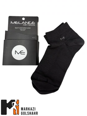 جوراب مچی مردانه ملانژ نخی کد 404 (ذغالی)