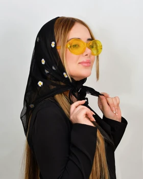 مینی اسکارف گل بابونه کد 80105