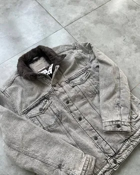 کاپشن جین وارداتی PULL&BEAR طوسی