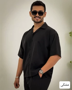 پیراهن مردانه لینن استین کوتاه_کد4385