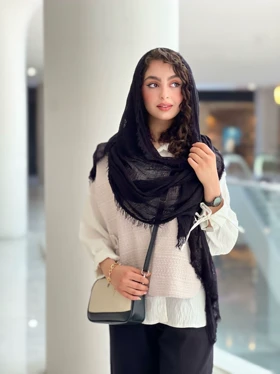 شال مشکی حصیری کد 1551