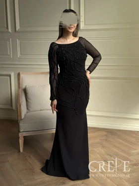 ماکسی سنگ دوزی آستین دار