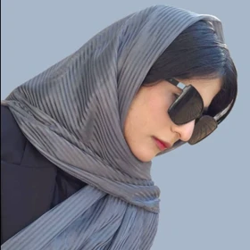 شال زنانه مدل مجلسی راه راه طوسی