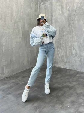 شلوار مام ساده