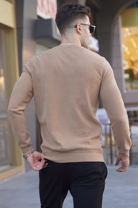 ژاکت بافتنی یقه خدمه طرح بیسکویت 5968
