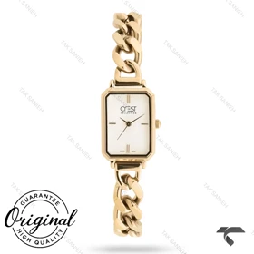 ساعت کرست زنانه 6355-3 طلایی صفحه سفید بند کارتیری Crest-11180-L
