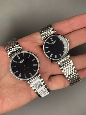 ساعت مچی لونژین بند سیلور صفحه مشکی Longines