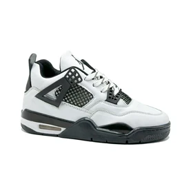 کفش کتانی ساق‌دار مردانه سفید مشکی Nike air jordan 4
