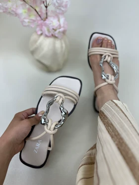 صندل زنانه زارا رو گره یراق دفورمه ZARA کد : 1475