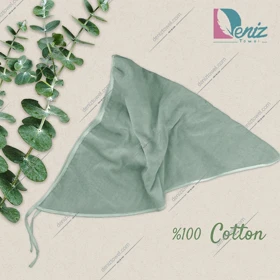 حوله سر طرح ساده مدل روسری رنگ طوسی سبز