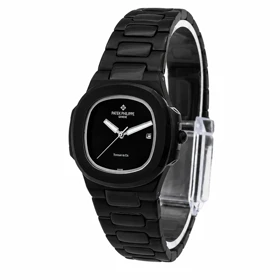 ساعت زنانه پتک فیلیپ ناتیلوس مدل Patek 6060-L تمام مشکی صفحه مهندسی لوکس