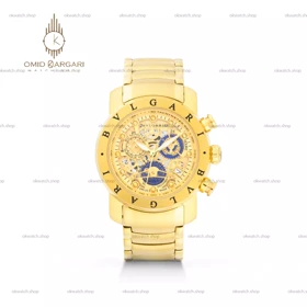 ساعت مچی بولگاری کورنوگراف بند طلایی صفحه طلایی Bvlgari