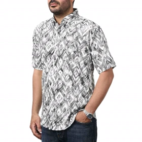 پیراهن آستین کوتاه طرح دار مردانه مدل 6112116