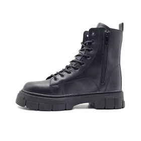 بوت مردانه مدل برشکا BERESHKA زیپ‌دار چرم رنگ مشکی کد EF206