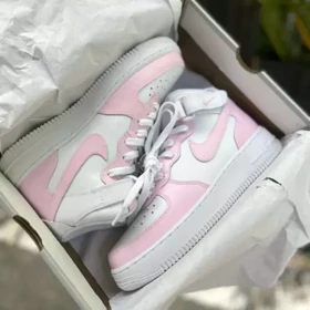 کفش ایرفورس ساق بلند کاستوم | Bubble Gum Pink Custom کد 242499