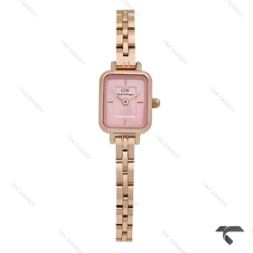 ساعت دنیل ولینگتون کوادرو مینی رزگلد صفحه صورتی بندفلزی DW-10683-L