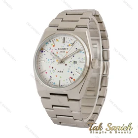 ساعت تیسوت PRX مردانه استیل صفحه سفید کهکشانی Tissot-5371-G