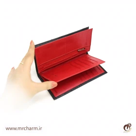 کیف پول مردانه پالتویی چرم شترمرغ mrc1211-16