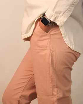 شلوار کتان مام زنانه صورتی 0658