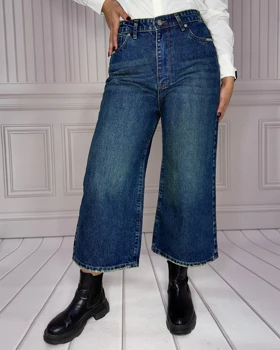 خرید شلوار جین واید لگ آبی تینت زنانه Women's Tint Blue Wide Leg Jeans کد 90701