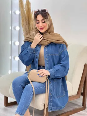 مانتو جین برش‌دار
