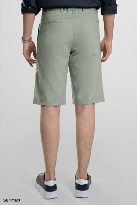 شلوارک لینن پیل دار کمر کش