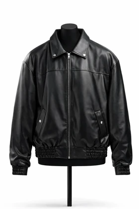 کت چرم مردانه مشکی با طراحی مینیمال اورجینال دیلم