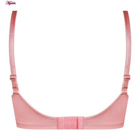 سوتین زنانه لین مدل تور سفید رنگ گلبهی کد 4680-608