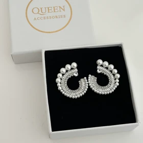 گوشواره طرح جواهر مرواریدی کد 885