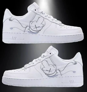 کفش اسپرت کاستوم کتانی با طرح Kaws نایک nike ایرفورس air force کد 87981