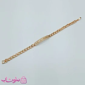 دستبند زنانه ژوپینگ با پلاک نگین‌دار کد 2997