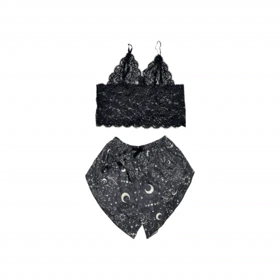 ست نیمتنه گیپور و شلوارک طرح کهکشان 101