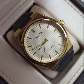 ساعت مچی مردانه والار طرح تیسوت صفحه سفید قاب طلایی