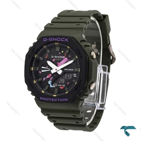 کاسیو جیشاک GA2100 مردانه سبز مشکی صفحه آبرنگ Gshock-6508-G