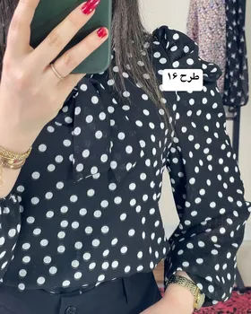 شومیز آستین پفی طرح‌دار