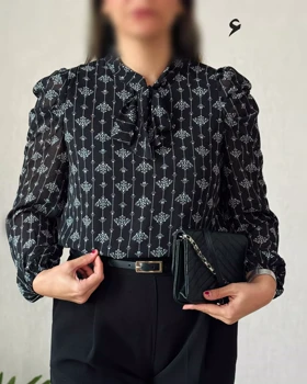 شومیز حریر آستین پفی 6