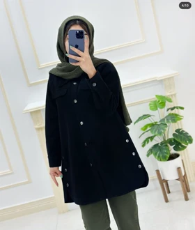 کت کتان زنانه بغل دکمه اسپرت