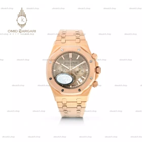 ساعت مچی اودمار پیگه کورنوگراف بند رزگلد صفحه طوسی Audemars Piguet