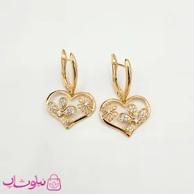 گوشواره دخترانه ژوپینگ قلبی نگین‌دار