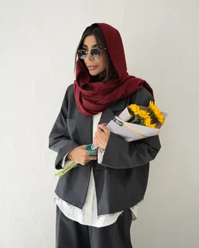 کت و شلوار آستردار تک‌رنگ ملانژ