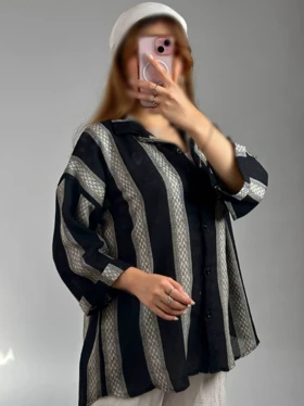 شومیز کنفی آستین پاکتی مدل گلبهار کد 50264