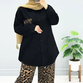 ست تونیک و شلوار زنانه مخمل کبریتی پلنگی