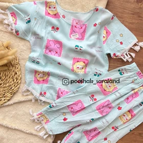 ست بلوز و شلوار راحتی بچگانه طرح حیوانات 3 تا 6 سال