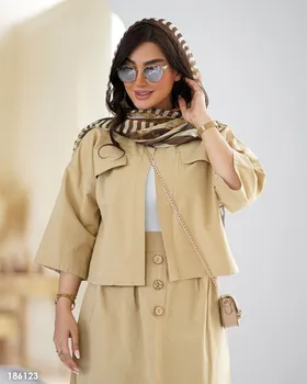 کراپ کت و دامن مدل شالین کد 1861