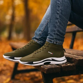 کفش ساق‌دار مردانه زیتونی مدل EMTO