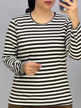بلوز راه راه نخ پنبه آریز کد 225132