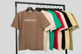 تیشرت دخترانه لانگ نخ پنبه مدل VERSACE