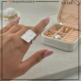 انگشتر زنانه آبکاری نقره رنگ ثابت کد ta10021