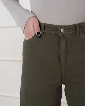 شلوار کتان نیم بگ