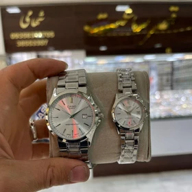 ساعت ست زنانه و مردانه کاسیو کلاسیک CL9124 نقره ای صفحه سفید